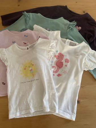 Sommer T-Shirts Mädchen Gr. 86/92, 5er Pack ☀️