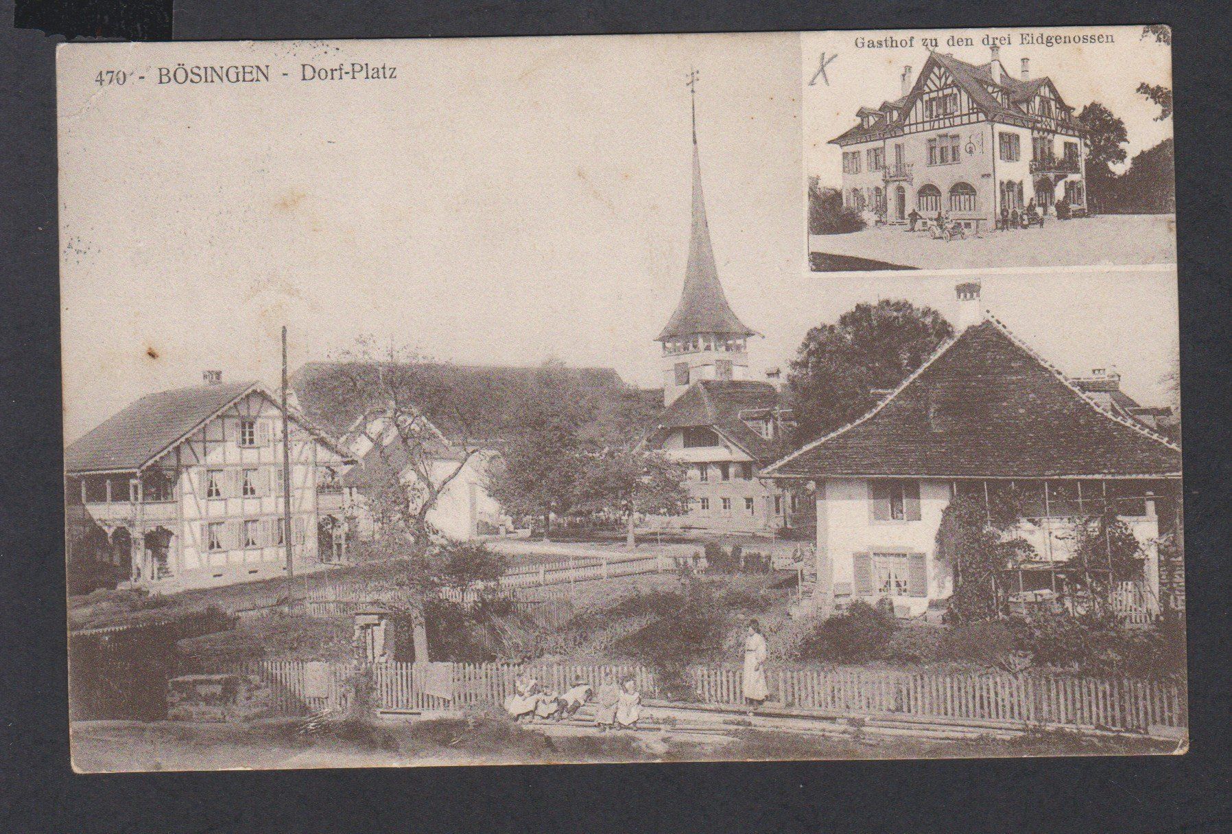 Cartoline postali: Bösingen  FR   -   alte Ansichtskarte von 1911 – Usato da Vitznau venduto da Ropaku