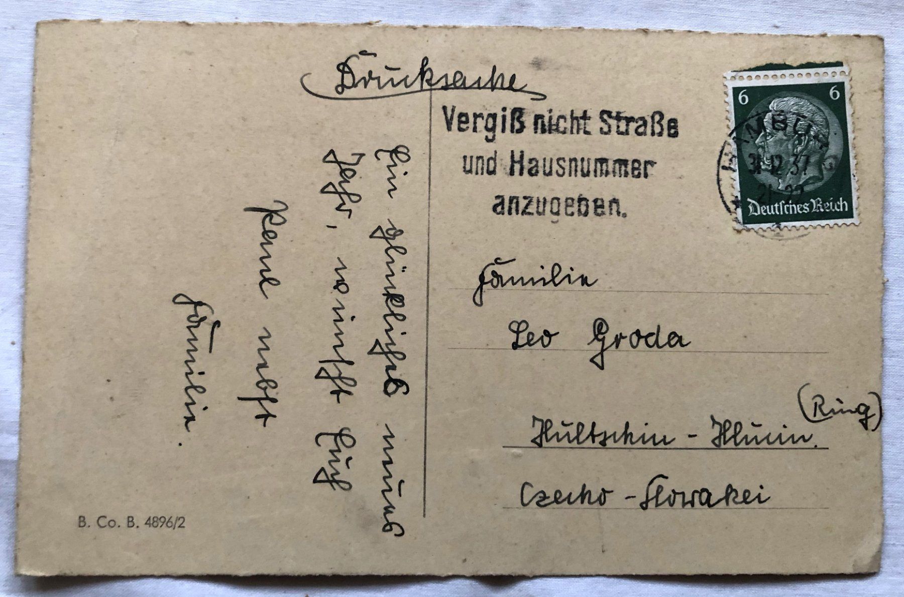 Cartoline postali: Neujahrespostkarte - DR - 1937 – Usato da Schaffhausen venduto da durruti 1