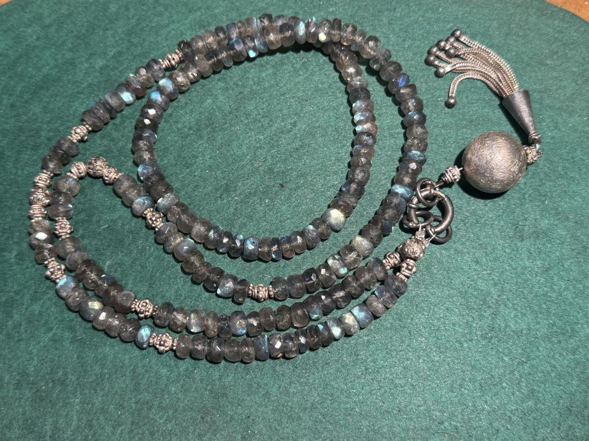Catenine: Kette aus Labradorit mit 925 Silber Elementen  – Usato da schaffhausen venduto da VintAntik_1980 4