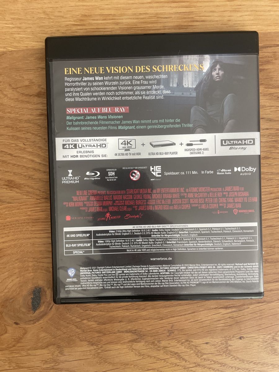 Alle DVDs: Malignant (2021) 4K UHD BluRay – Gebraucht aus Hagendorn von masterchieff 1