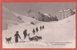 Grand St-Bernard Hospice - Arrivée d'une Caravane Hunde 1922