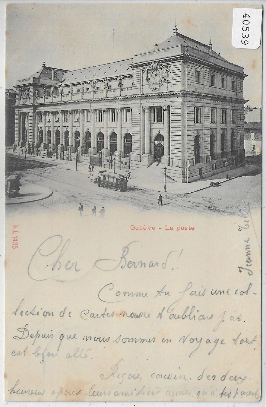 Ansichtskarten: Geneve - La poste mit Tram – Gebraucht aus Ettingen von Kartenplanet