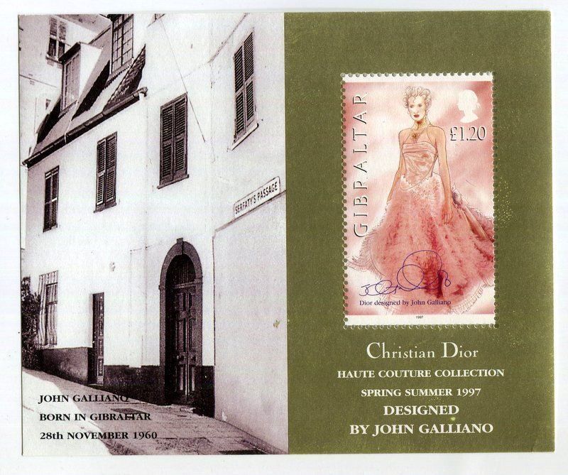 Tutti i francobolli: Block "Mode. Christian Dior". Gibraltar. – Nuovo e nell'imballaggio originale da Basel venduto da Butsch5