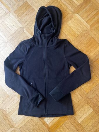 Fleece Jacke schwarz mit Kapuze Gr. XS (H&M)