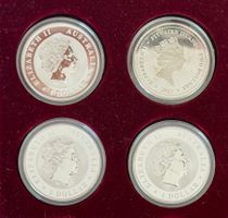 **Australien 4xStk 1Oz Silbermünzen 2013-2014 in Top**