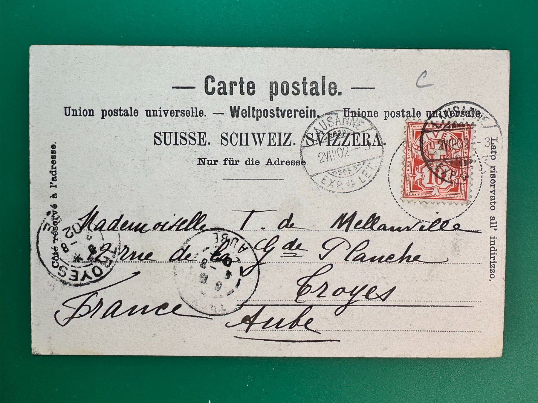 Ansichtskarten: Lausanne et les Alpes - 1902 – Gebraucht aus Steg VS von _vinci_ 1