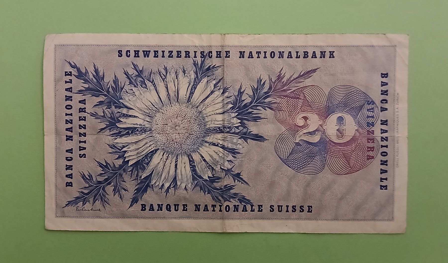 Banconote: Schweizer Banknote 20.- Fr. (5. Serie) – Usato da Ueberstorf venduto da Lee-Loo 1