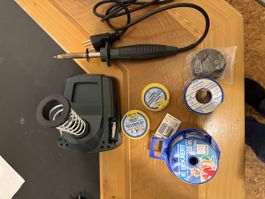 Lötkolben Parkside mit Halterung und Lötzubehör gebraucht
