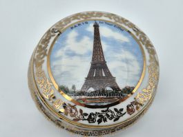 Limoges Porzellan Dose Paris Eiffelturm Goldstaffage