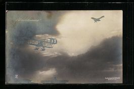 Foto-AK Sanke: Flugzeuge in Abendstimmun