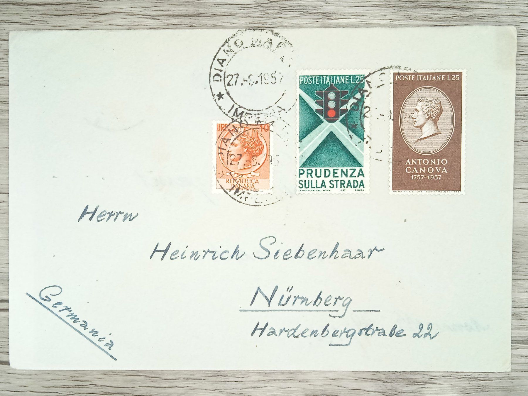 Alle Briefmarken: TR100 Enveloppe + Timbre Italie 1967 – Gebraucht aus Cousset von Patrick_Collections