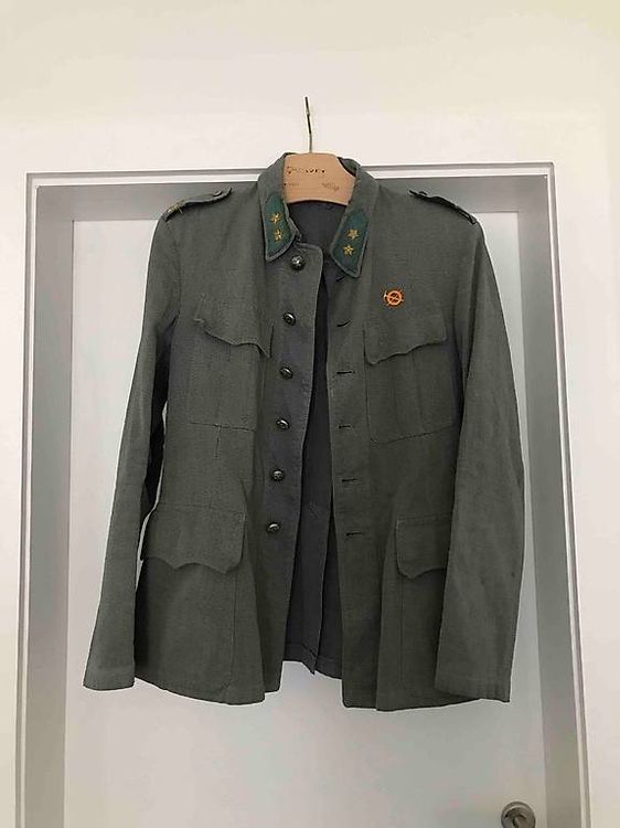 Veste Formelle Vintage Armée Suisse - Gris Foncé - Quatre Poches - Surplus Militaire En Très Bon état