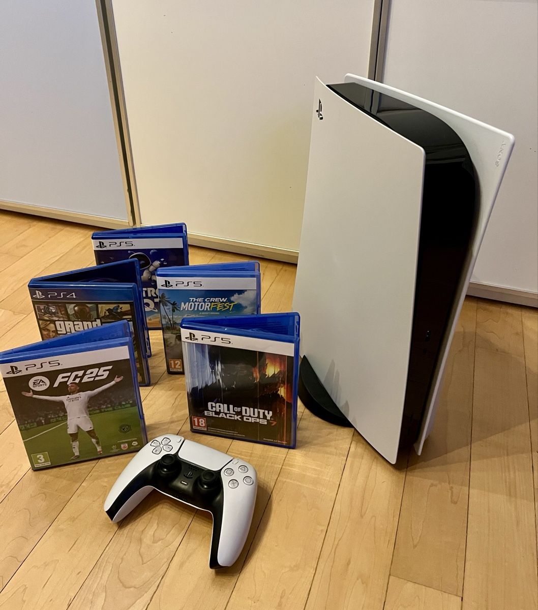Sony Konsolen: Playstation 5 (inkl. Controller + 5 Spiele) – Gebraucht aus Fahrwangen von rocer7