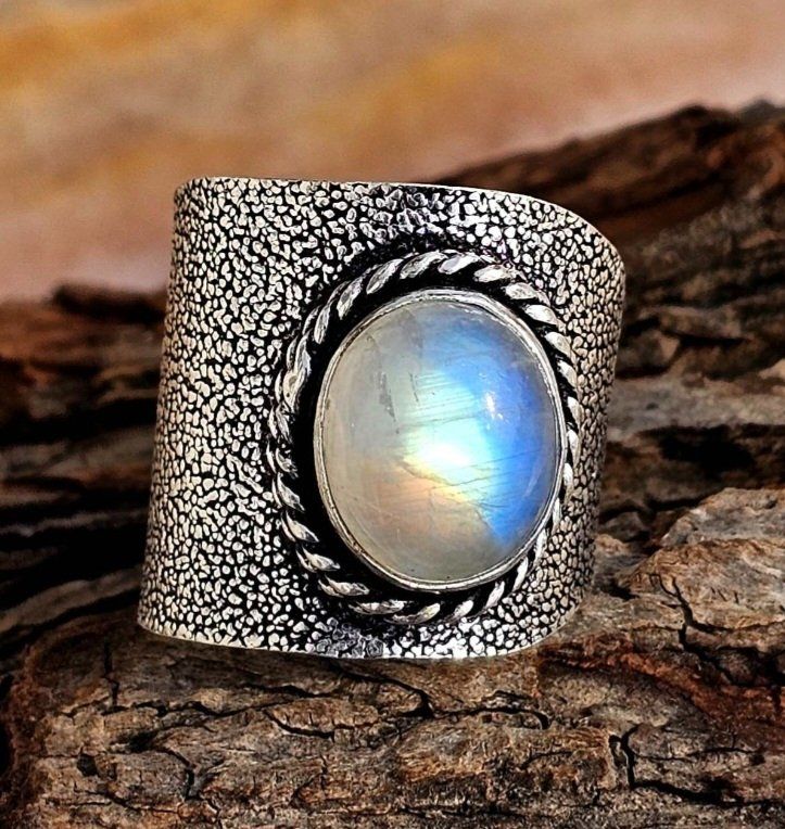 Ringe: Bague en argent 925 ouverte avec pierre de lune – Neu (gemäss Beschreibung) aus uvrier von lau_r7w6 4