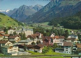 Alte Farbkarte mit Teilansicht Klosters (Grb.).