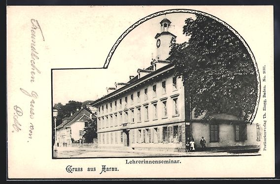 Ansichtskarten: Aarau, Lehrerinnenseminar, Strassenparti – Gebraucht aus Berlin von bartko-reher