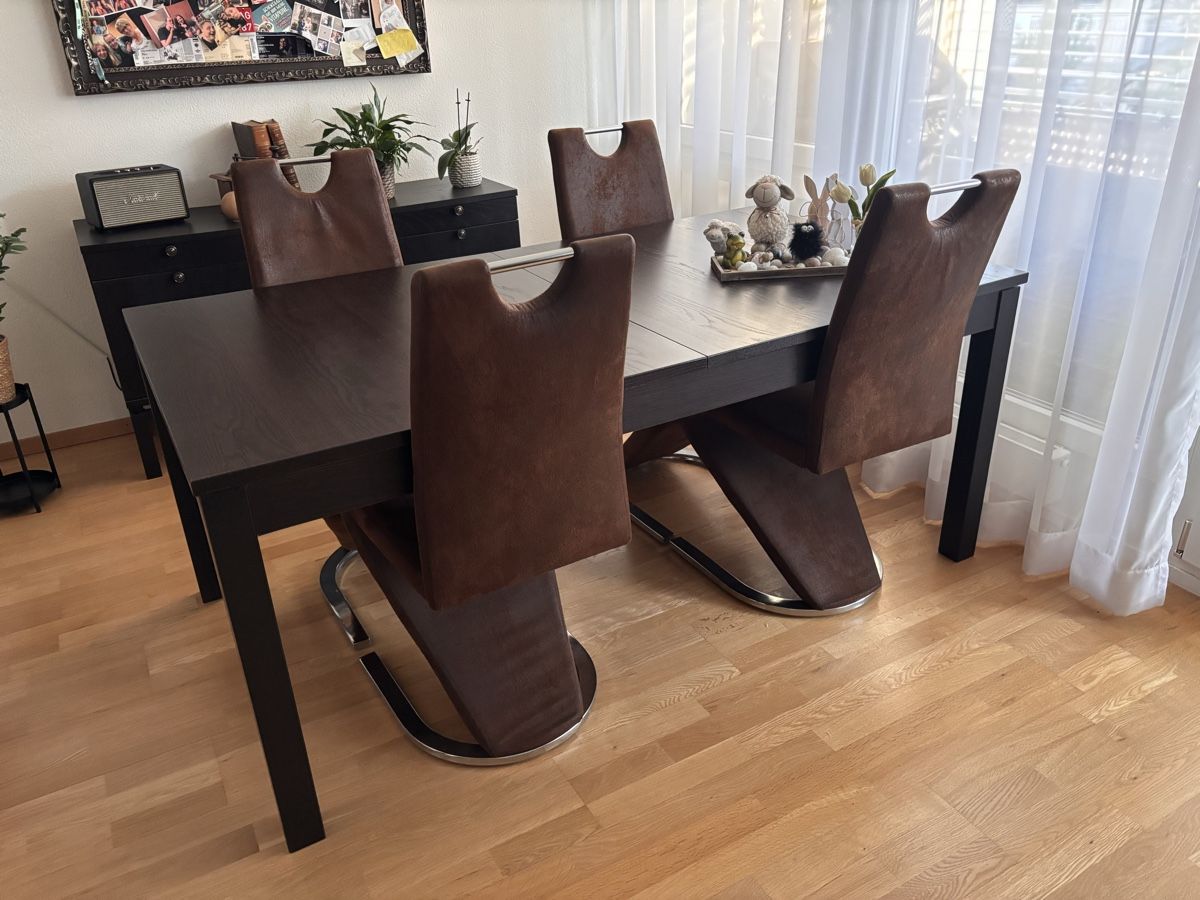 Conforama Sedie: Moderne Stühle braun, Stoff, 4 Stück – Usato da Unterentfelden venduto da Nadineb23