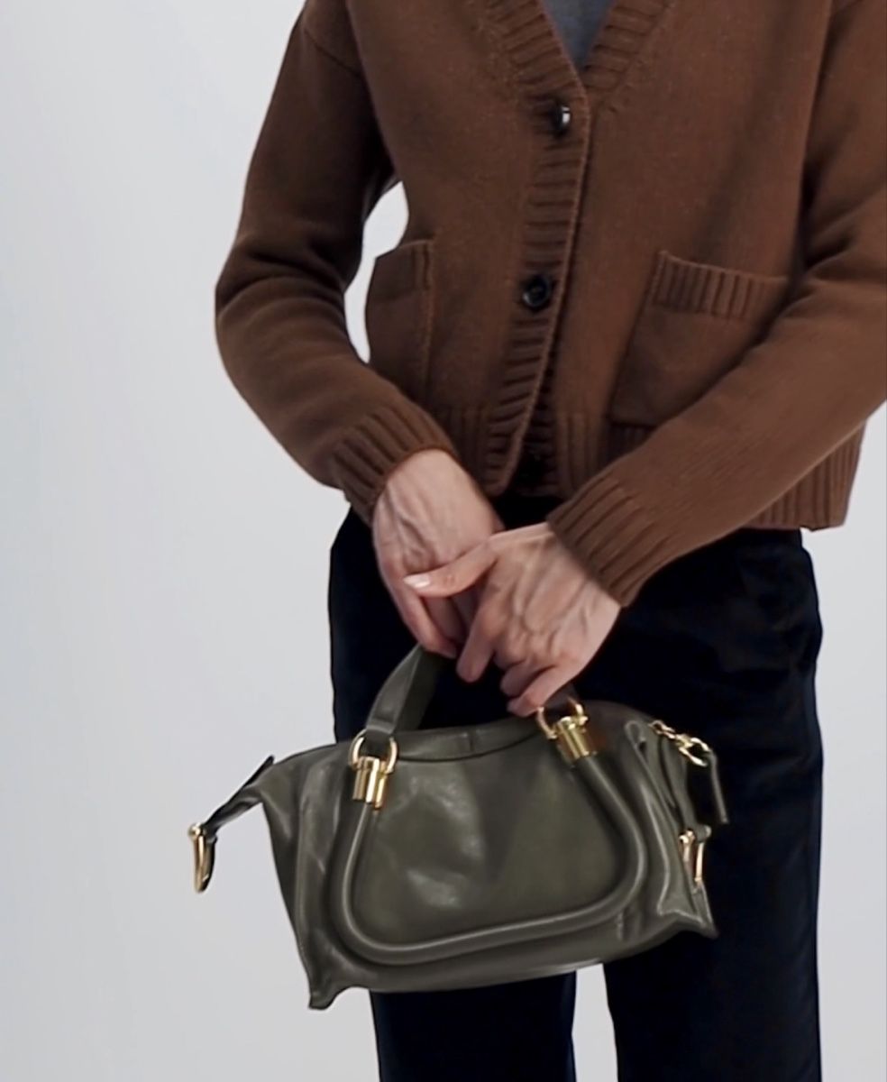 Chloé Borse da donna: Sac à main Chloe Paraty small Flannel Grey – Usato da Chêne Bourg venduto da paleios22 1