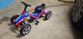 Tretfahrzeug Kinderauto blau rot mit Aufkleber guter Zustand