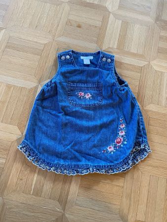 Jeans Kleid mit Blumenstickerei Gr. 74