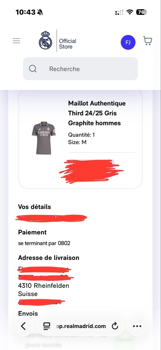 Real Madrid Canottiere & Pantaloni: Real Madrid Maillot Authentique Third 24/25 Gris Graphite – Nuovo (secondo la descrizione) da Rheinfelden venduto da flo_6rzz 7