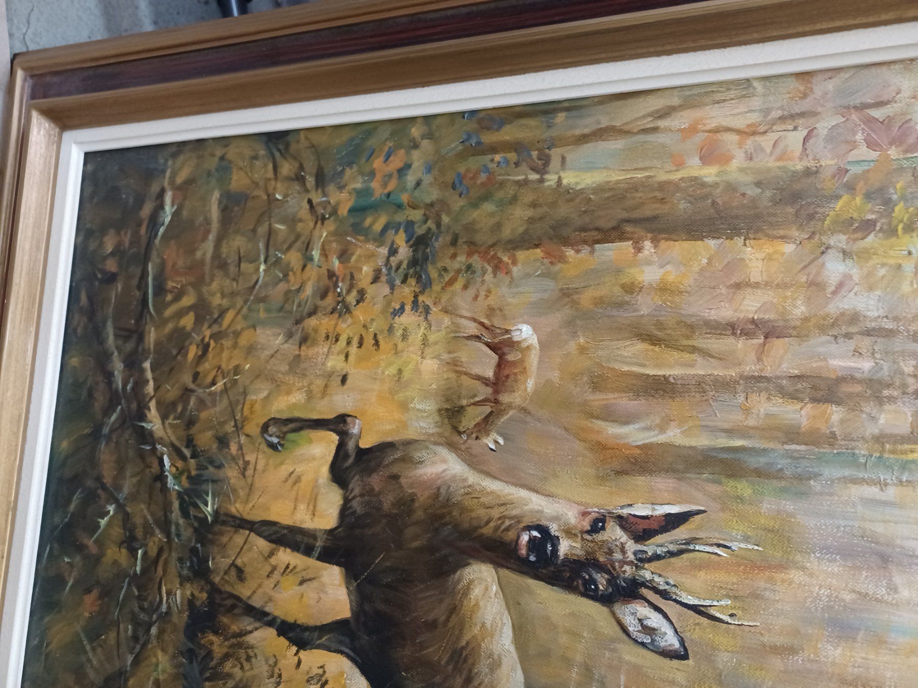 Dipinti: Jagdbild Öl Gemälde Wildmalerei Peter Brutsche – Usato da Grossdietwil venduto da hufi10 2