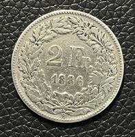Schweizer 2 Franken Silbermünze 1886