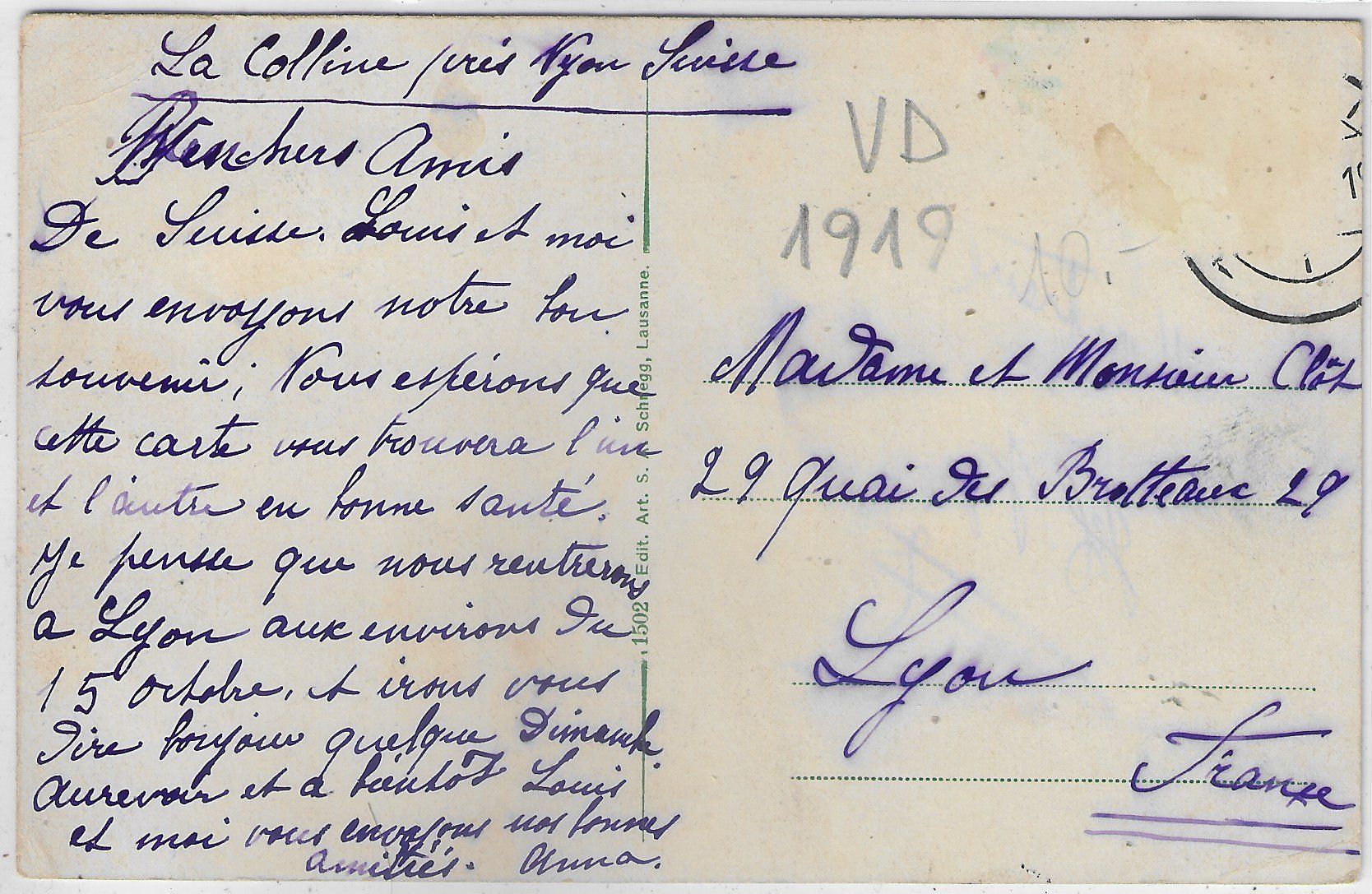 Cartoline postali: Nyon et le Mont-Blanc - coloriert – Usato da Ettingen venduto da Kartenplanet 1