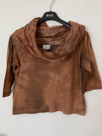 ZAEK 100% Baumwolle Bluse Shirt Gr 1, S/M (s. Masse) braun