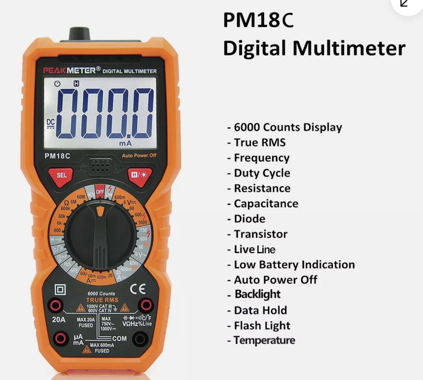 Misurare: Digital Multimeter Peakmeter PM 18C Fabrikneu in OVP – Nuovo e nell'imballaggio originale da Horw venduto da Arta20000 5