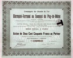 CdF de Fer de Clermont-Ferrand au Sommet du Puy-de-Dôme SA