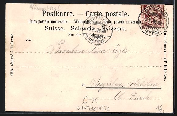 Cartoline postali: Winterthur, Gasthaus Rossberg aus der Vo – Usato da Berlin venduto da bartko-reher 1