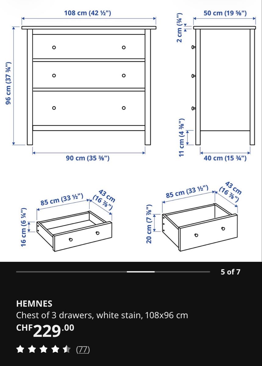 Ikea Kommoden: HEMNES Kommode  – Neu (gemäss Beschreibung) aus Wettingen von fre_vm5p 3