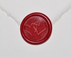 Wachssiegel rot «zwei Herzen», 3er Pack