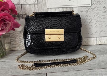 Michael Kors Tasche Sloan Leder schwarz Schlangenmuster
