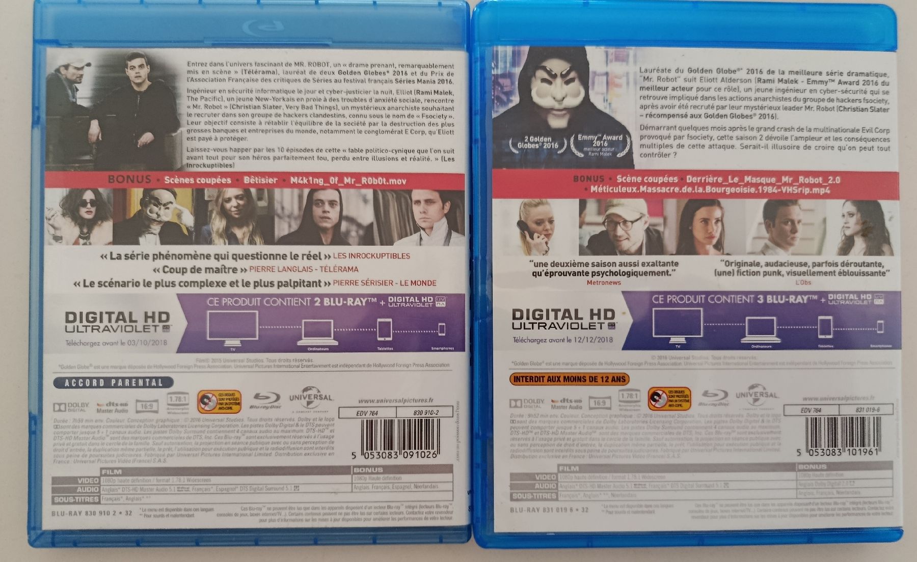 Alle DVDs: Mr. Robot Saison 1 et 2 Blu-ray – Gebraucht aus Gingins von Demonseed 1
