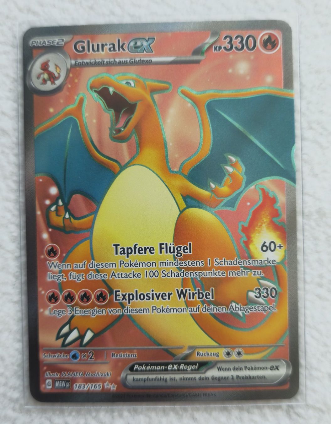 Pokémon Sammelbilder & Trading cards: Glurak ex Full Art 183/165 DE – Neu (gemäss Beschreibung) aus Zürich von Enver90