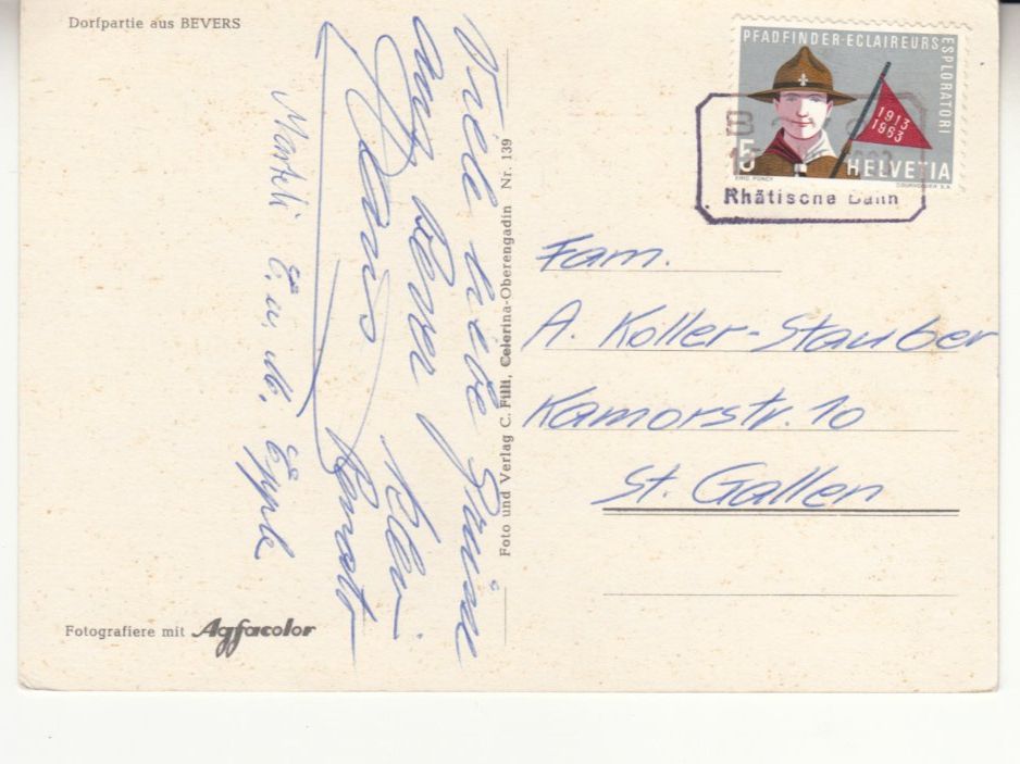 Cartoline postali: Bever 1963 – Usato da Bürglen TG venduto da StampGraf 1