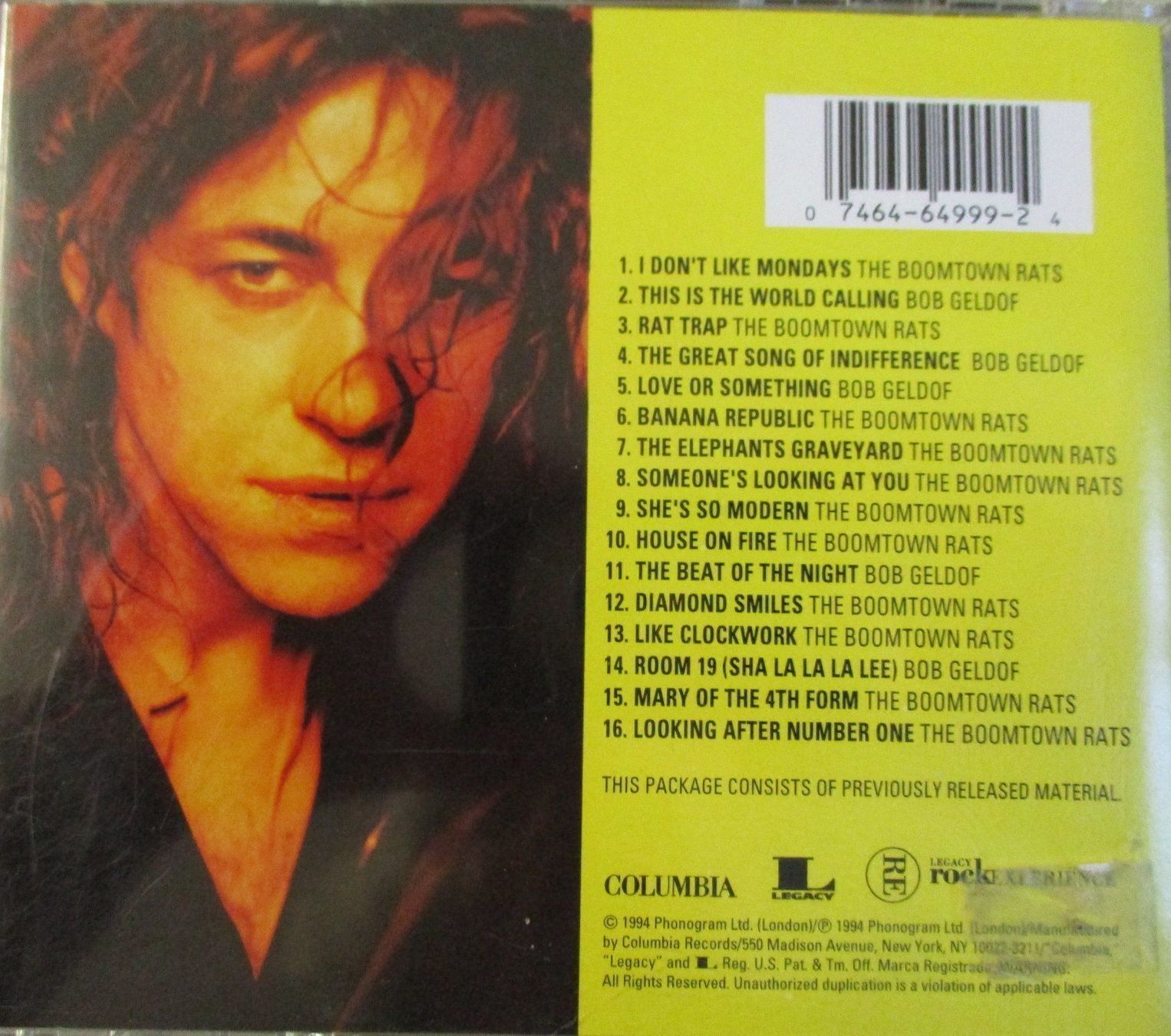 CD: CD BOB GELDOF – Usato da Flumenthal venduto da novbra 1