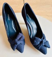 Pumps, Gr. 36, Dunkelblau, Wildlederoptik