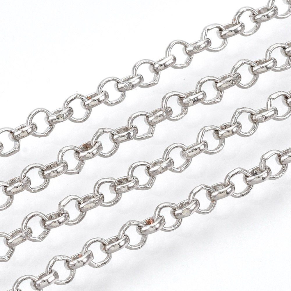 Catenine: 1m Kette  Jasseron 2.5x0.7mm Metall – Nuovo (secondo la descrizione) da Alpnachstad venduto da perlengaby 1