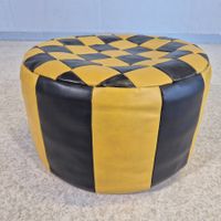 Vintage Leder Pouf Höcker Hocker Polster - Höcker