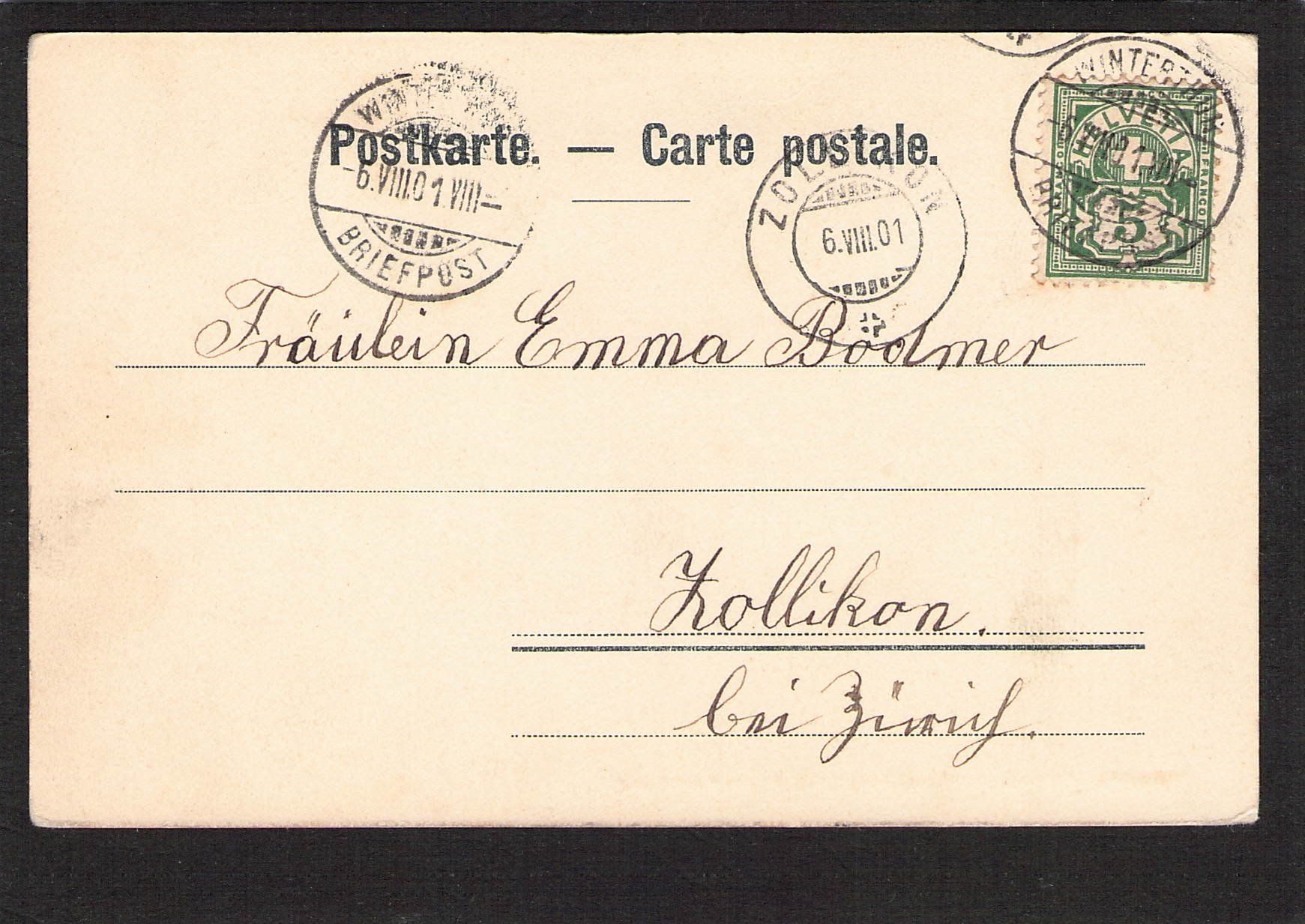 Cartoline postali: #Winterthur ZH , Stadtkirche , gel. 1901 – Usato da Reichenburg venduto da Pipo-67 1