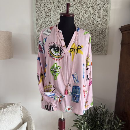 Milano Italy edel Tunika Bluse 40 rosa bunt 