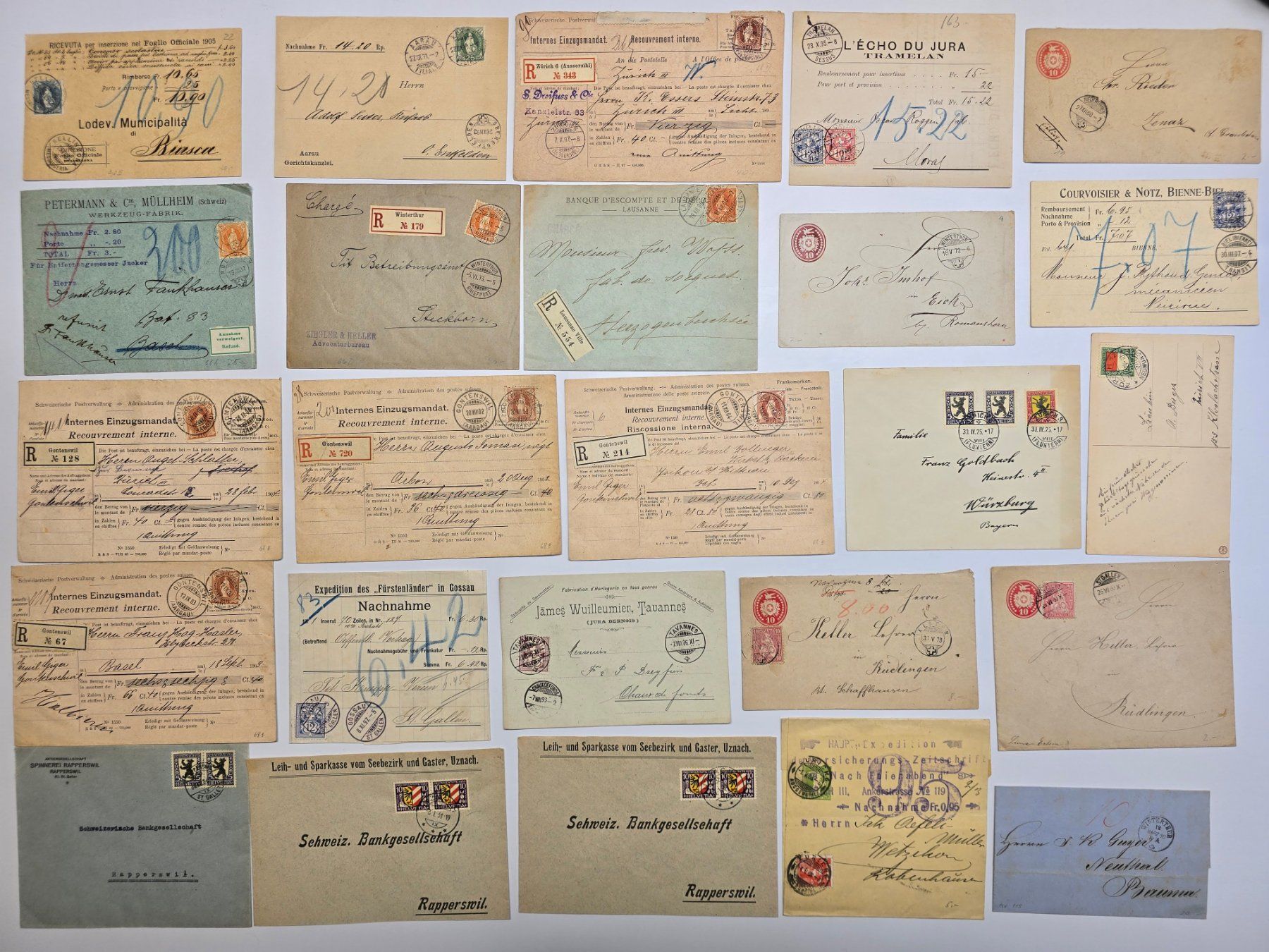 Alle Briefmarken: Sammlung mit über 100 alten Belegen – Gebraucht aus Heerbrugg von Swissphila 1