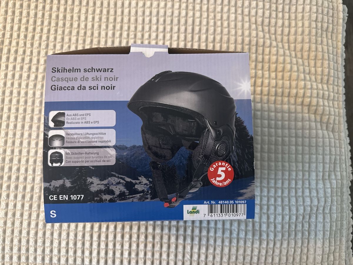 Caschi: Schwarzer Skihelm, Grösse S (53-55cm), Neu! – Nuovo e nell'imballaggio originale da Wängi venduto da kra_cd9d