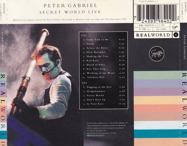 CD: 2-CD Peter Gabriel - Secret world live (1994) – Usato da Möriken AG venduto da mineralia 1