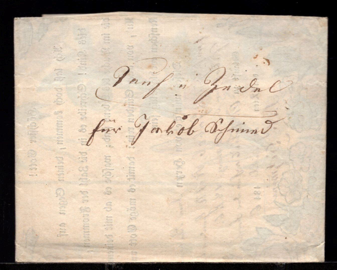 Dokumente: Obererlinsbach   Tauf - Zettel   1846 – Gebraucht aus Aarau von kufi44 2