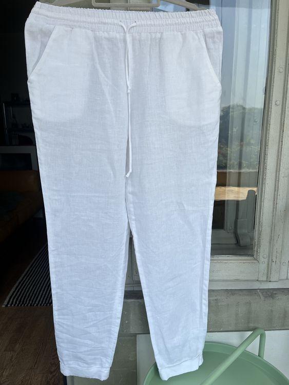 Pantalons: Pantalon lin blanc Le Tricot Perugia, taille 36/38 (42IT) – D'occasion à Fribourg par plenilunios
